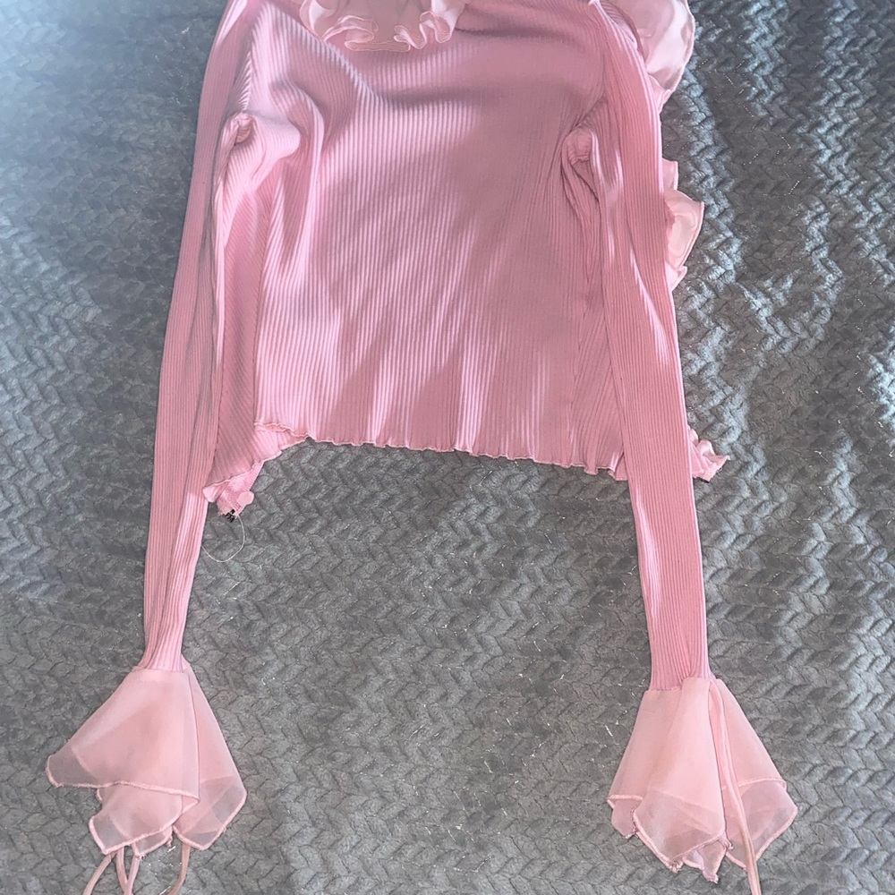 Pink Ruffled Cardigan - Picture 3 of 3